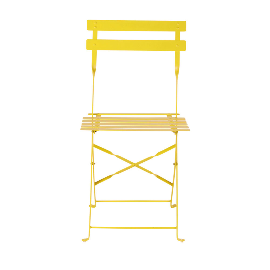 GUINGUETTE - Chaises de jardin pliables en acier jaune
