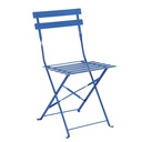GUINGUETTE - 2 Chaises de jardin pliables en acier bleu