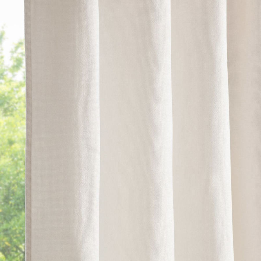 CHENILLE - Rideau à œillets en polyester recyclé chenillé blanc uni à l'unité 140x300