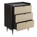 BROOKFIELD - Commode 3 tiroirs noire, beige et dorée