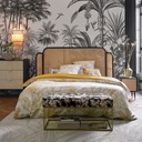 BROOKFIELD - Commode 3 tiroirs noire, beige et dorée