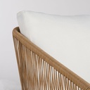 ARUN - Fauteuil de jardin en résine beige et métal blanc