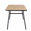 GELI - Table de jardin pliante en bois de hêtre et métal noir 6 personne