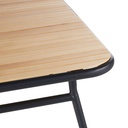 GELI - Table de jardin pliante en bois de hêtre et métal noir 6 personne