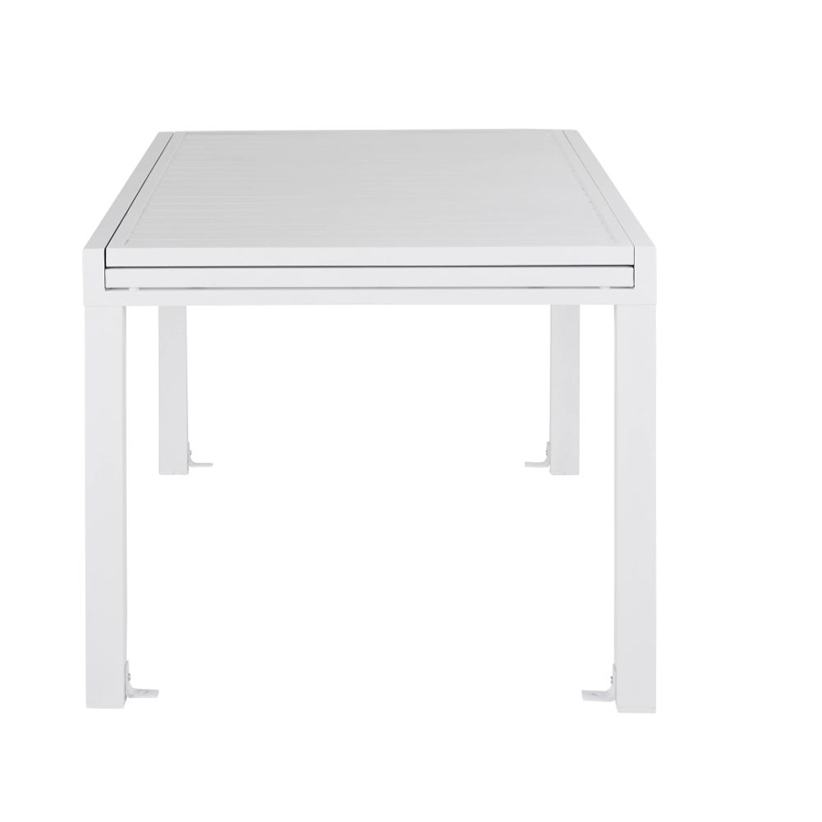 EXTENSO - Table de jardin extensible en aluminium blanc 6/12 personnes