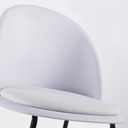 MAURICETTE - Chaise vintage blanche et métal noir