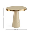 NANDIKA - Table en acier ivoire et laiton Ø45,5cm