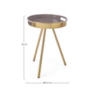INESH - Table en acier taupe Ø37.5cm