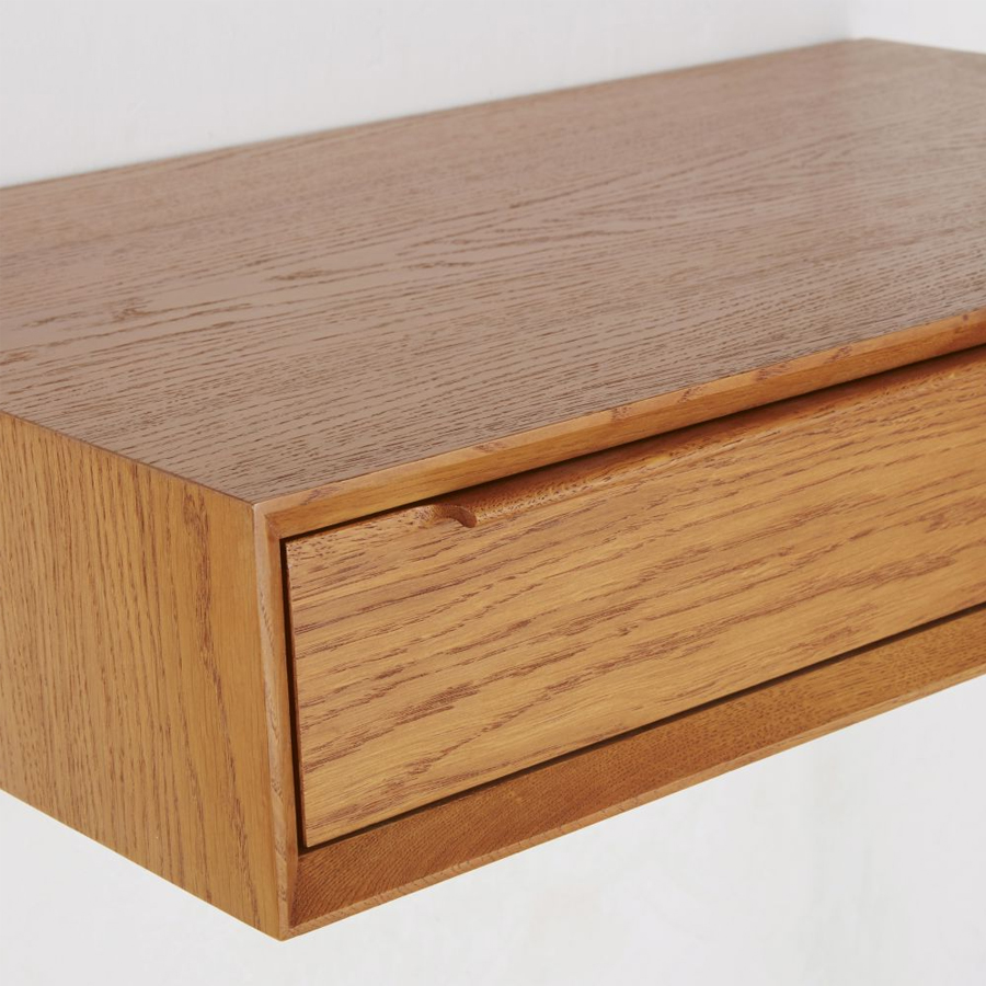 PORTOBELLO - Etagère murale bureau vintage 1 tiroir