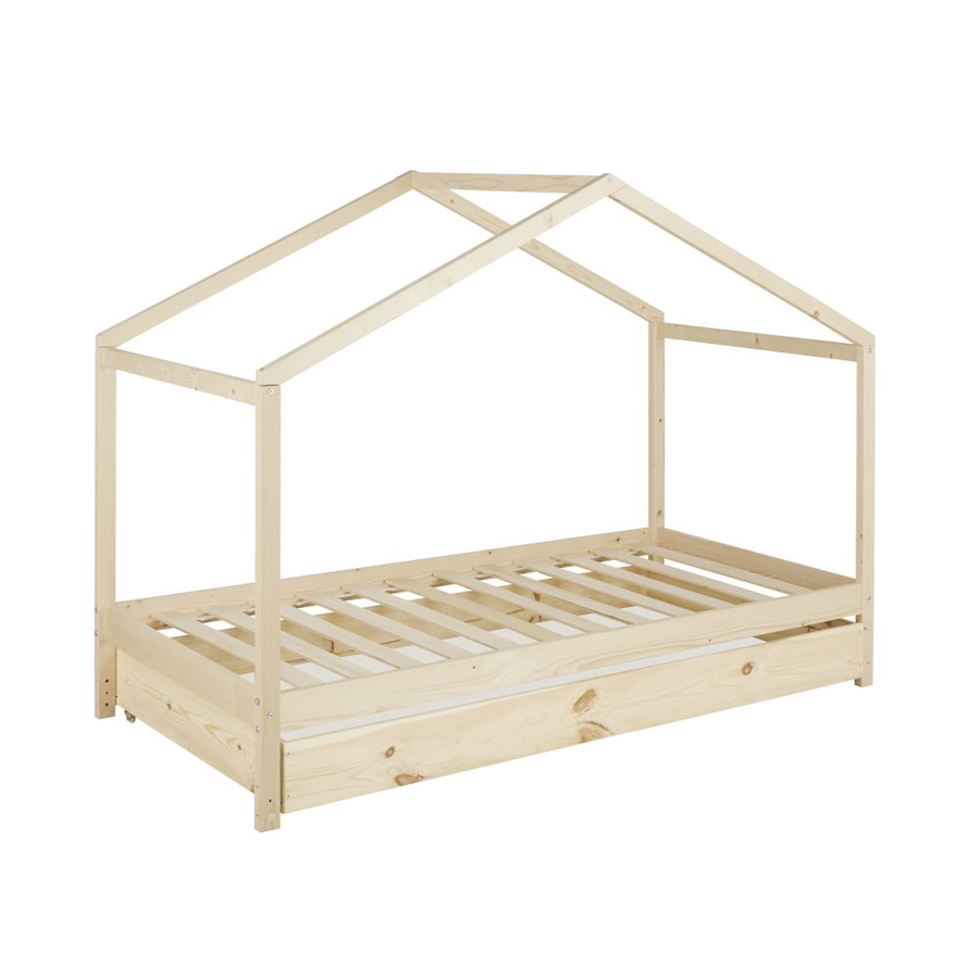 MIMIZAN - Lit cabane enfant en épicéa 90x190
