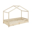 MIMIZAN - Lit cabane enfant en épicéa 90x190