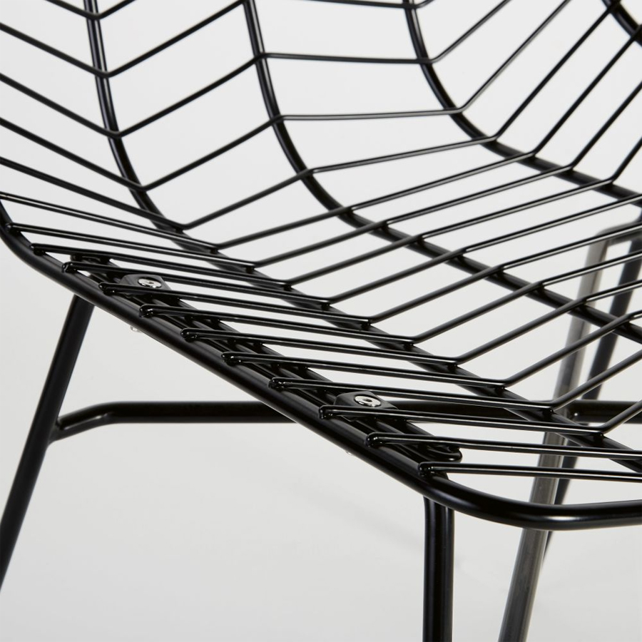 HONOLULU - Chaise de jardin en métal ajouré noir mat