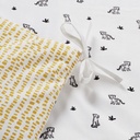 MINI JUNGLE - Tour de lit bébé en coton blanc et jaune moutarde imprimé léopard