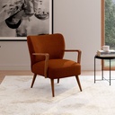 Fauteuil Meyer en Bouclettes Rouille avec Pieds en Bois pour Salon à Dakar, Sénégal
