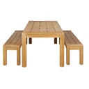 ELSIE - Ensemble table de jardin et 2 bancs en bois d'acacia