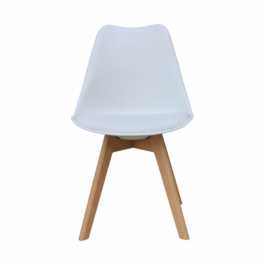 ALBA - Chaise style scandinave et hêtre massif blanc