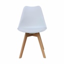 ALBA - Chaise style scandinave et hêtre massif blanc