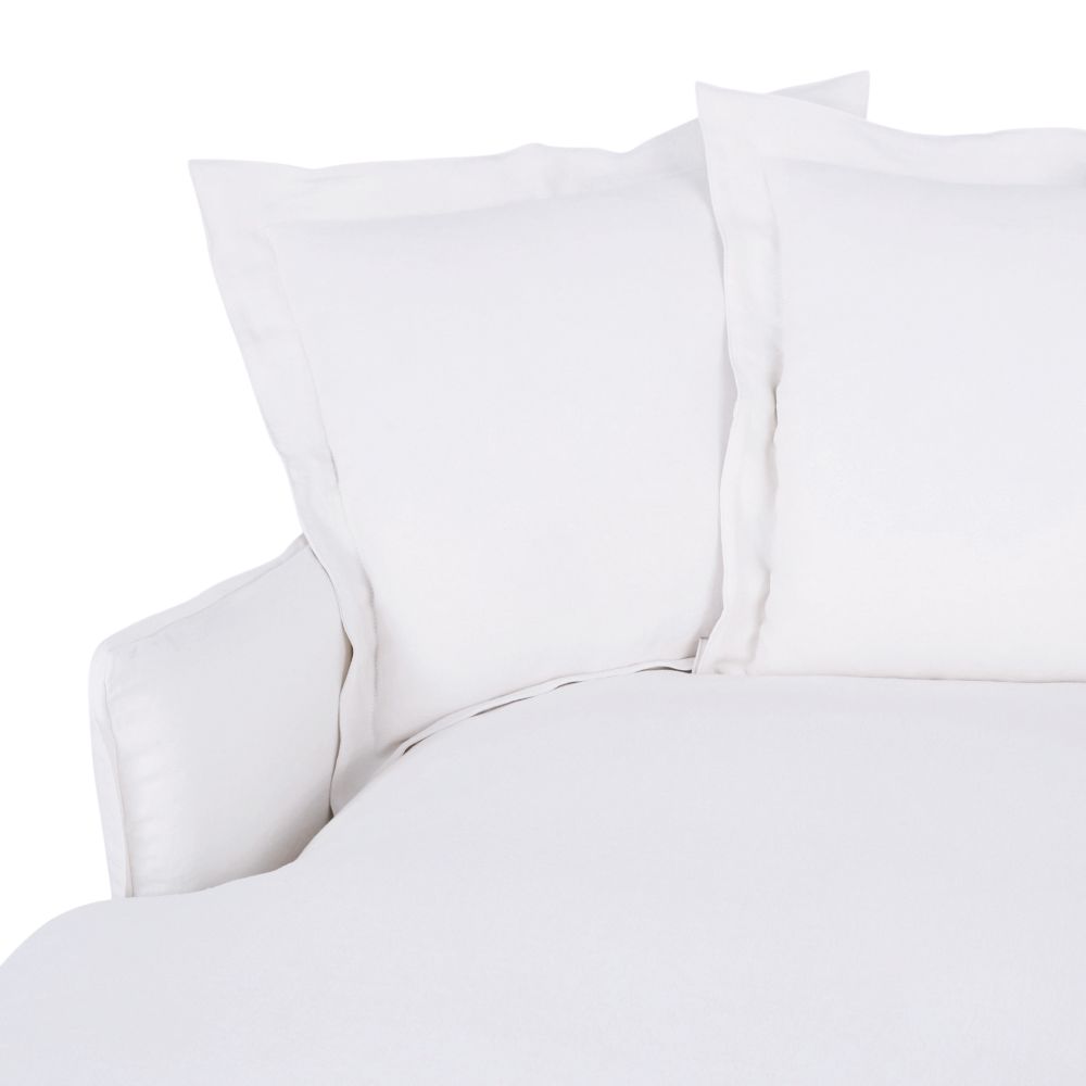 Méridienne Barcelone 3 places en lin blanc élégant et confortable, Dakar Sénégal