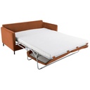 JULIAN - Canapé convertible 2/3 places en velours orange écureuil, matelas 10 cm