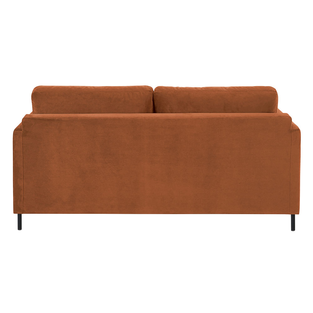 JULIAN - Canapé convertible 2/3 places en velours orange écureuil, matelas 10 cm