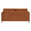 JULIAN - Canapé convertible 2/3 places en velours orange écureuil, matelas 10 cm