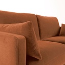 JULIAN - Canapé convertible 2/3 places en velours orange écureuil, matelas 10 cm