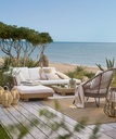 Porto Rico - Mobilier de jardin , design élégant en massif d'acacia et toile écrue recyclée, 6 places, à Dakar, Sénégal