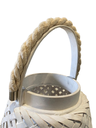 Lanterne ZANZIBAR en bambou blanc mat avec verre de protection, Dakar Sénégal