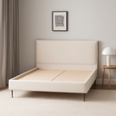 Lit double CITY en tissu beige, couchage 180x200, design élégant, Dakar Sénégal