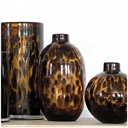 ALAN LEOPARD - Vase ovale en verre marron