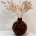 LEOPARD - Vase rond en verre marron
