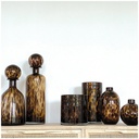 LEOPARD - Vase rond en verre marron