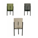 Bougeoir en verre vert design feuille sur support noir d 7X15 cm