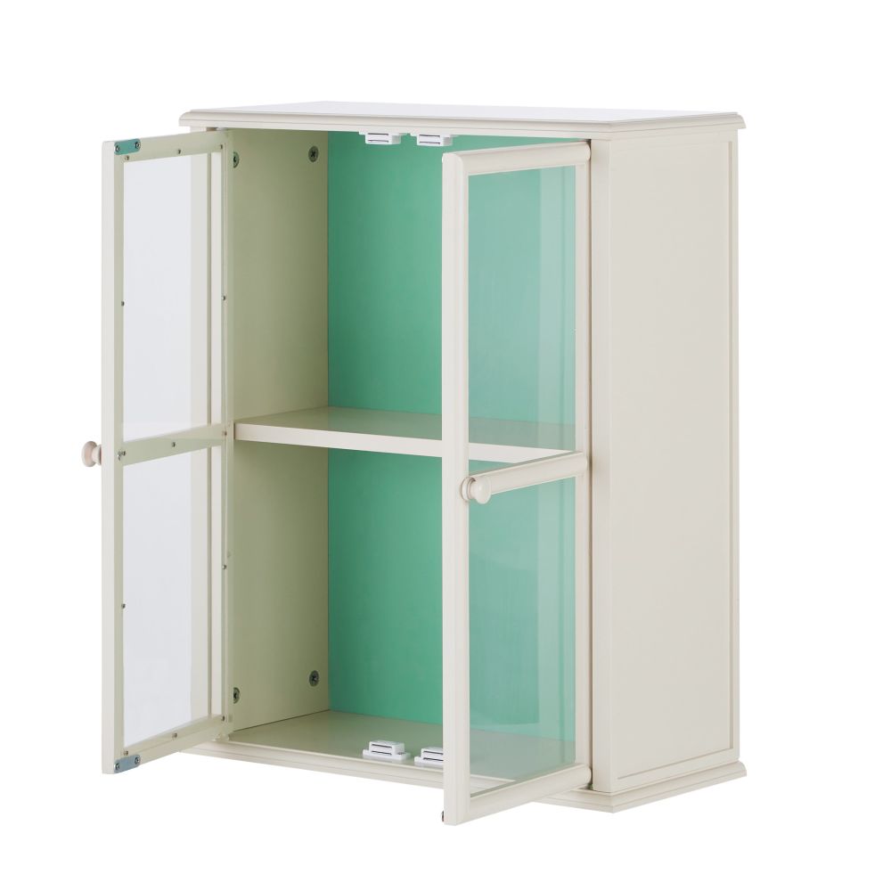 Étagère murale CAMILA blanche avec 2 portes en acrylique pour décoration intérieure moderne à Dakar, Sénégal
