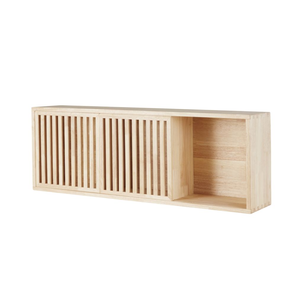 Étagère HORIZON en bois de chêne avec portes coulissantes pour décoration intérieure élégante à Dakar, Sénégal