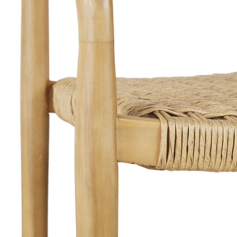 Chaise à dîner Luanda Business de jardin professionnelles en bois d'acacia et résine tressée recyclée beige