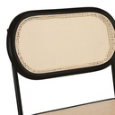 Chaise Alba en acier noir et bois de bouleau avec rotin synthétique