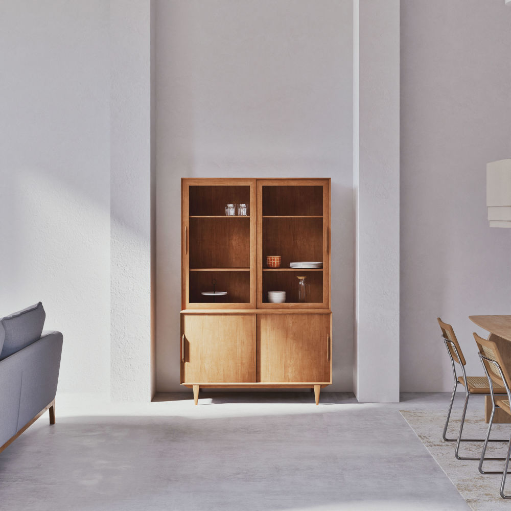 Vaisselier vintage Portobello 2 portes coulissantes