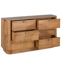 Commode double Aureus 6 tiroirs en bois de manguier et métal coloris laiton