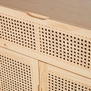 Petit meuble de rangement Asir 2 portes 1 tiroir cannage en pin