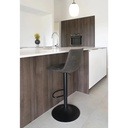 Chaise de bar en cuir marron et métal coloris noir