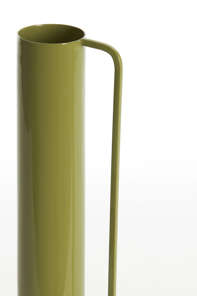 Vase Panzano en métal vert olive brillant PM