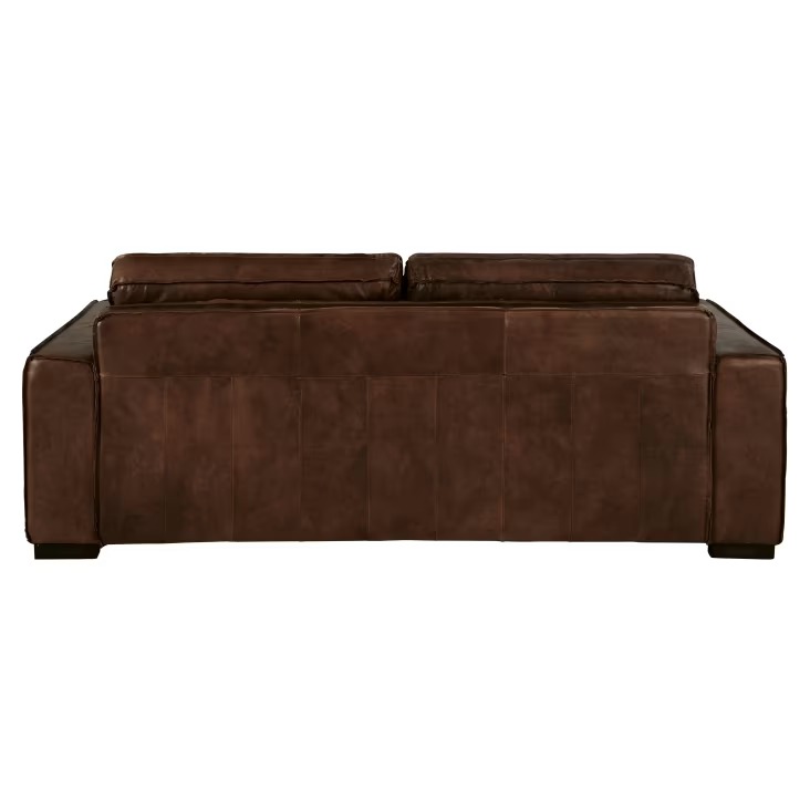 Canapé convertible Colonel 3 places en cuir marron