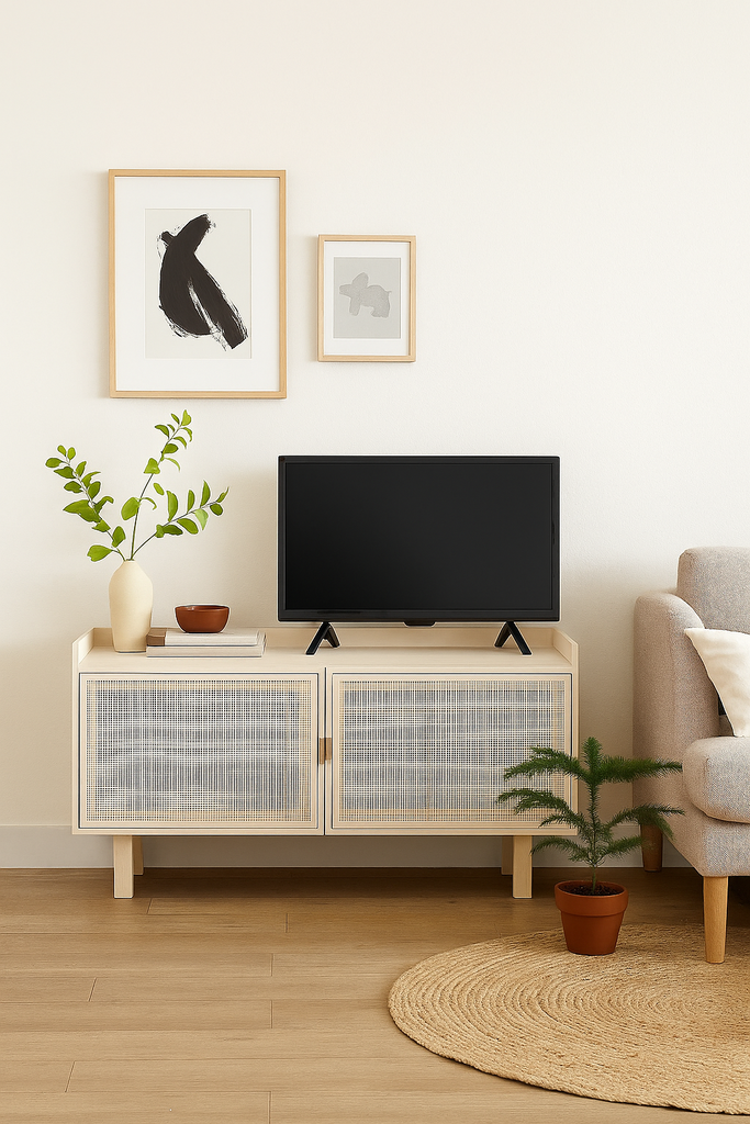 Commode Solstice 2 portes cannage en rotin
