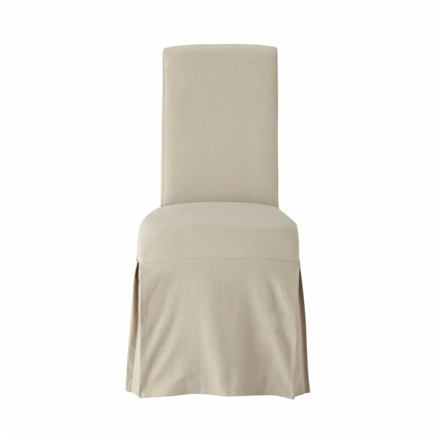MARGAUX - Housse longue de chaise en coton mastic