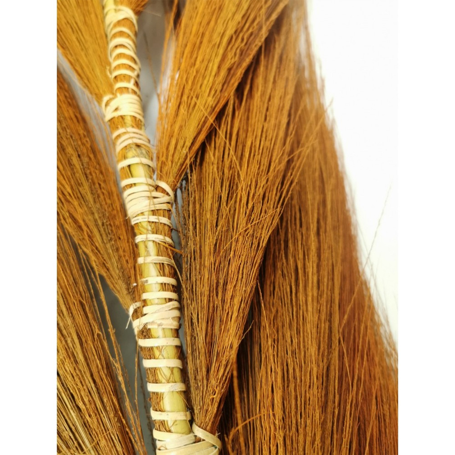 Plume décorative sur tige de bambou fleur de rayung rouille 20x8x200 cm