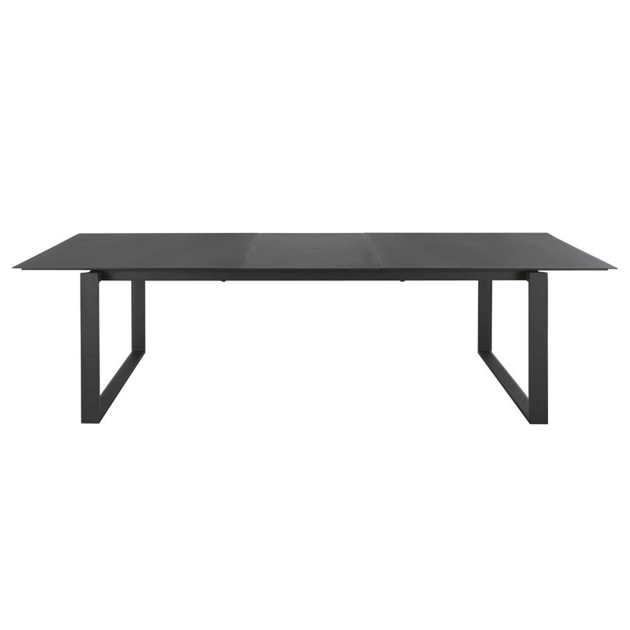 GUAM - Table de jardin extensible en aluminium gris anthracite 8/10 personnes L206/266