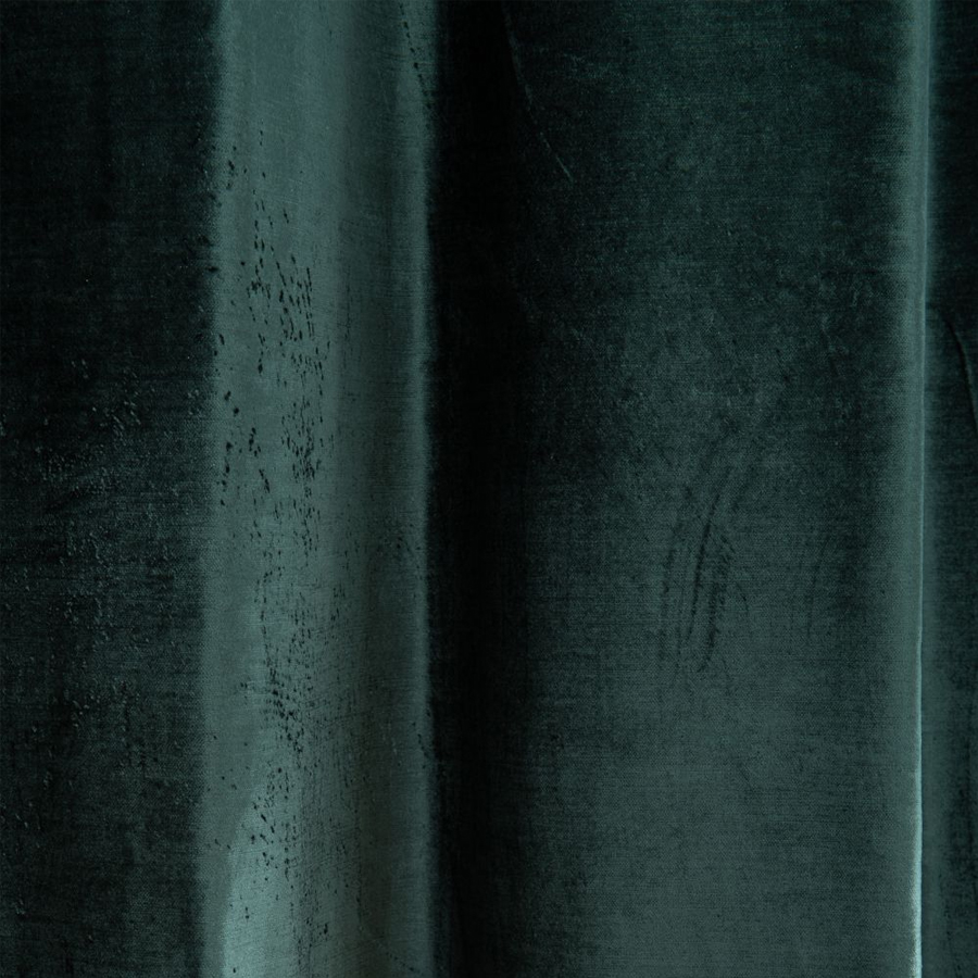 VENEZIA - Rideau à œillets en velours vert pin à l'unité 140x300