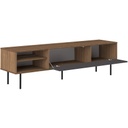 AMPÈRE - Meuble TV Noyer et gris anthracite avec abattant L165x47,9