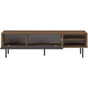 AMPÈRE - Meuble TV Noyer et gris anthracite avec abattant L165x47,9